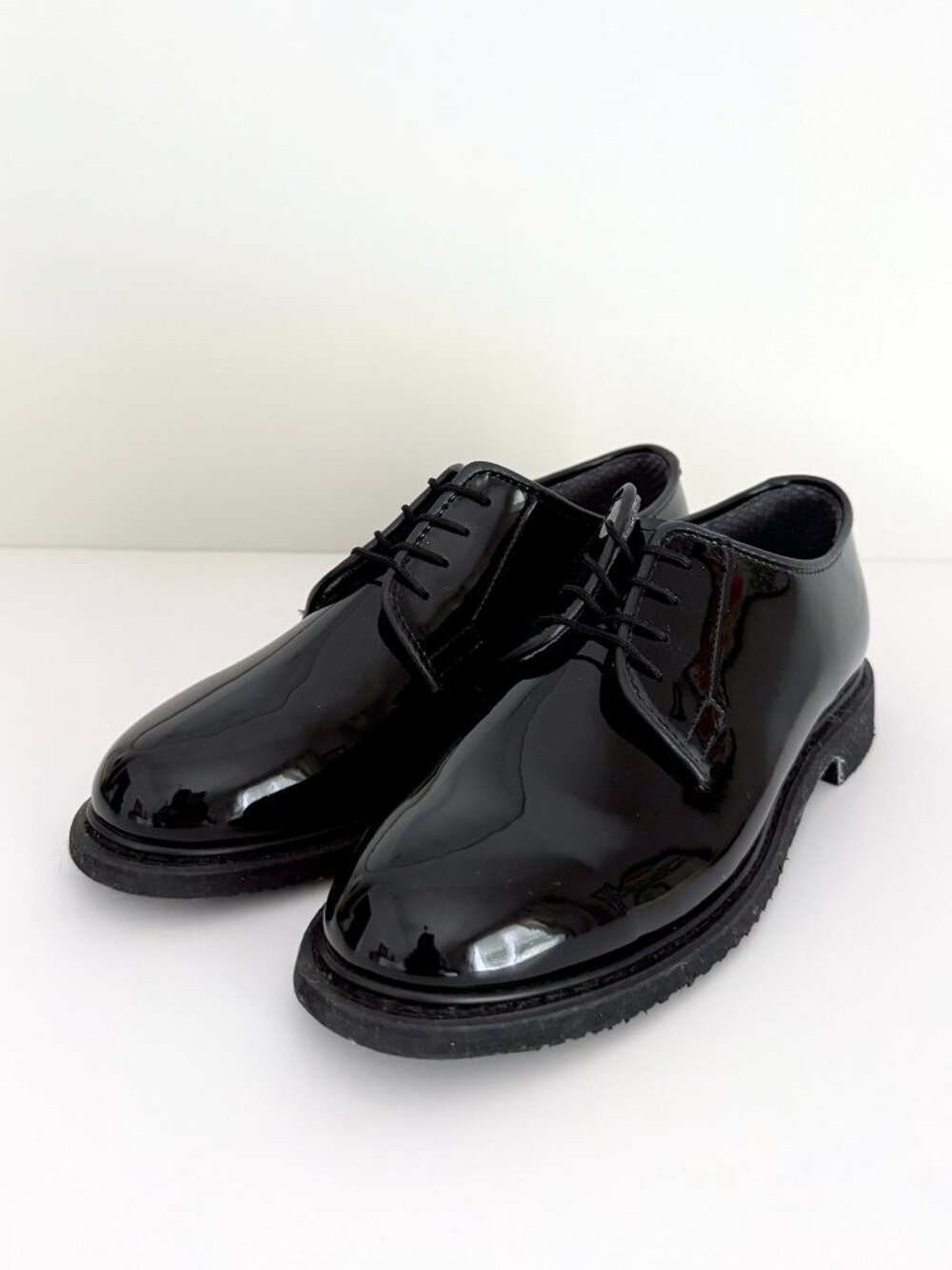 NEW Bates Lites Black High Gloss Uniform Oxfords (Model E00731)